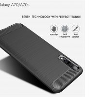 Samsung Galaxy A70 карбон силиконов гръб / кейс, снимка 1 - Калъфи, кейсове - 25705260