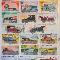 28 броя марки тема Транспорт - Автомобили, снимка 1 - Филателия - 43580553