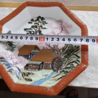 Порцелан японска ръчно рисувана чиния Kutani - маркировка, снимка 6 - Антикварни и старинни предмети - 37921106