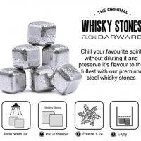 Кубчета за Изстудяване Whiskey Stones Метални Камъни за Уиски Whisky Stones Охладителни Форми за Лед, снимка 1 - Сервизи - 37401451