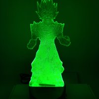 Dragon Ball Super Saiyan God Goku Екшън фигурки 3D настолна лампа 7 променящи цвета нощна лампа, снимка 11 - Настолни лампи - 40412279