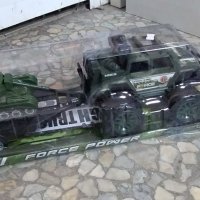 детска играчка военна кола с ремарке с танк, снимка 4 - Коли, камиони, мотори, писти - 44101816