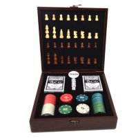 Луксозен Подаръчен комплект с шах и покер, снимка 2 - Подаръци за мъже - 43091230