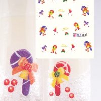 BLE088 Коледни Бастунчета коледен ваденки водни стикери слайдери за нокти маникюр, снимка 1 - Продукти за маникюр - 27266131