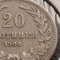 Монета 20 стотинки 1906г. България стара рядка над СТОГОДИШНА за КОЛЕКЦИОНЕРИ 32971, снимка 3 - Нумизматика и бонистика - 43043491