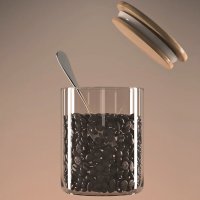 Стъклен буркан с бамбуков капак Кръгъл,12х10см , снимка 5 - Аксесоари за кухня - 43989026