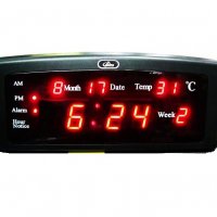 Дигитален LED настолен часовник с аларма и температура, снимка 4 - Друга електроника - 33108607