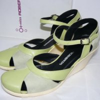 Roberta обувки, платформа 7см, светло зелен естествен велур – 37 номер, 24.5см, снимка 10 - Дамски ежедневни обувки - 28761721