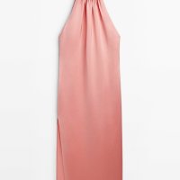 Червена дълга рокля Massimo Dutti , снимка 3 - Рокли - 43340169