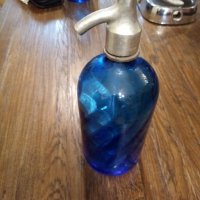 Кобалтово синя бутилка от газирана вода, снимка 2 - Антикварни и старинни предмети - 37005170