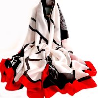 Стилен и красив копринен шал , снимка 5 - Шалове - 41743005