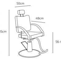 Хидравличен грим/фризьорски/бръснарски стол Silvia - черен, снимка 4 - Фризьорски столове - 33536287