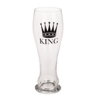 Комплект стъклени чаши за двойка - крал и кралица, снимка 2 - Чаши - 36582764