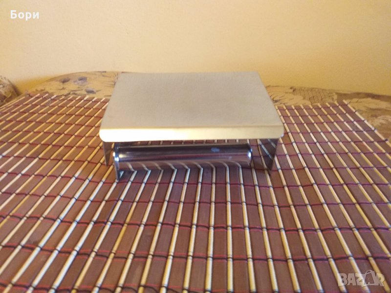 Поставка за тоалетна хартия с капак, INOX, снимка 1