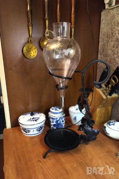 Декантер  със стойка ковано желязо , снимка 1