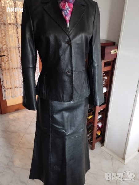 ЕСТЕСТВЕНА КОЖА на DRANELLA/UK - сако и дълга пола, снимка 1