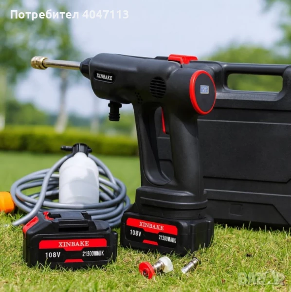 Акумулаторна водоструйка 48V – Пистолет за миене с LCD дисплей и 6 режима, снимка 1