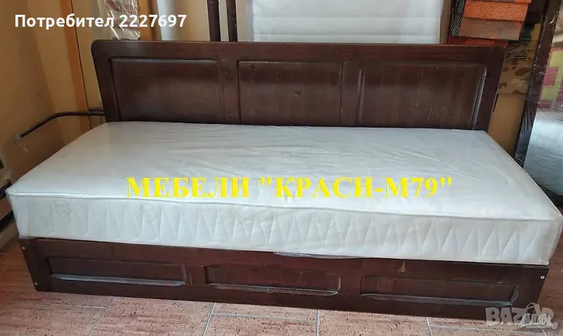 Легло с повдигащ механизъм  за матрак 82/190 см. -масив в цвят!, снимка 1