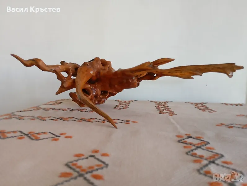 Скулптура, абстрактна пластика от дърво "Въздушният кораб" 1987 г., уникат, ръчна изработка., снимка 1
