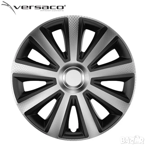 Тасове за джанти Versaco Carbon Aviator – Silver / Black, снимка 1