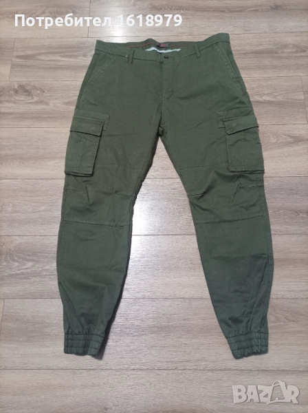 Ватиран Карго панталон -тъмно зелен, снимка 1