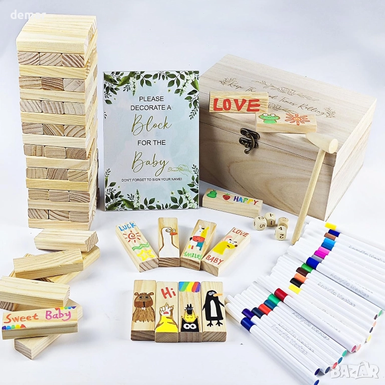 Комплект 101 забавни игри за бебешко парти с 2 начина за игра, снимка 1