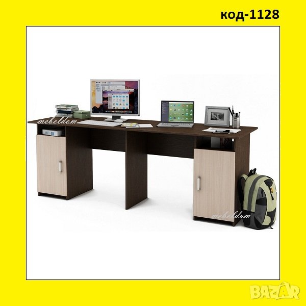 Бюро 208см. за двама с 2 плавни врати(код-1128), снимка 1