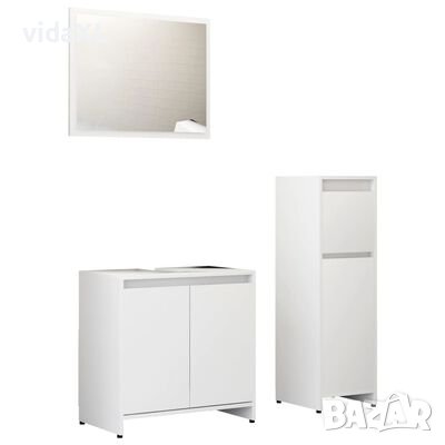 vidaXL Комплект мебели за баня от 3 части, бял, ПДЧ(SKU:3056925, снимка 1