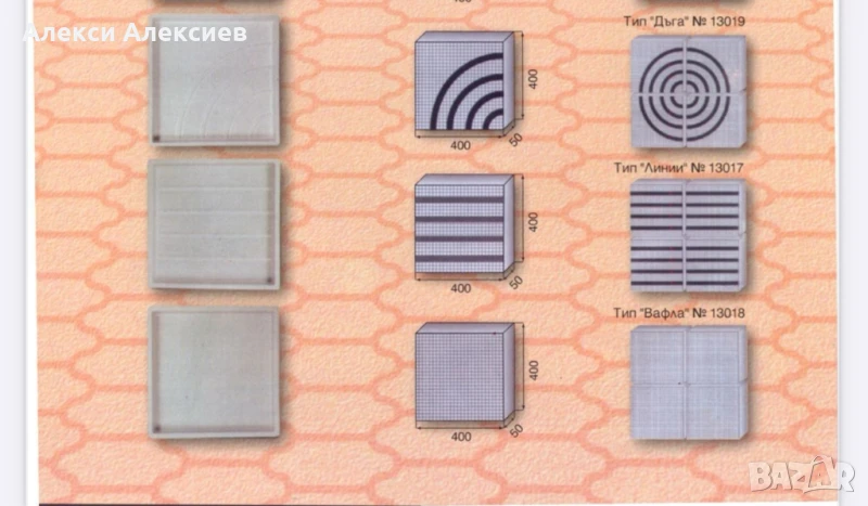Продажба на пластмасови калъпи за бетонови блокчета, плочки, бордюри– втора употреба, много запазени, снимка 1