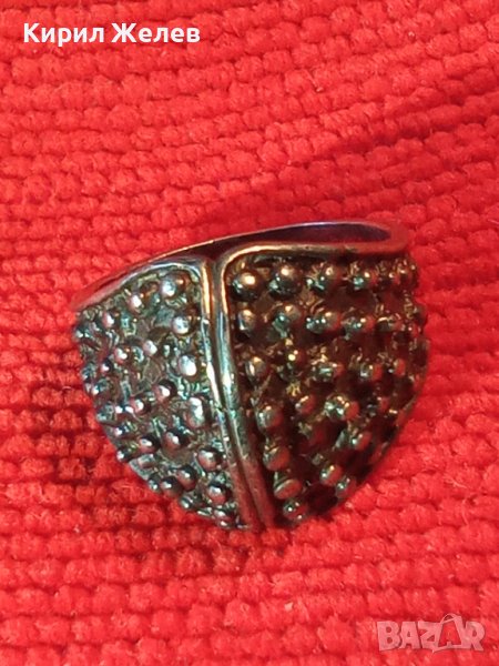 СТАРИНЕН СРЕБЪРЕН ПРЪСТЕН ВИСОКА ПРОБА ОКСИДИРАНО СРЕБРО ГРАНУЛАЦИЯ МАЙСТОРСКИ ВИНТИДЖ 24666, снимка 1