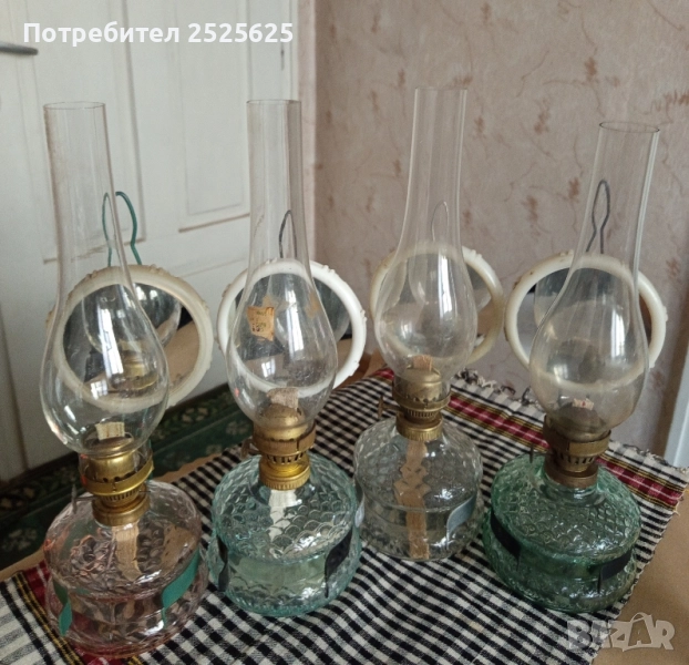 Стари газени лампи - номер 8, 4 броя, снимка 1