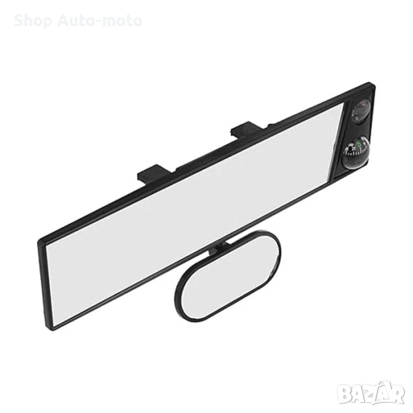 Огледало за обратно виждане Automat, Двойно, С компас и термометър, снимка 1