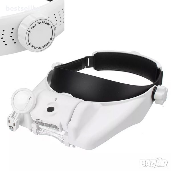 Увеличителна лупа за глава очила осветление за четене шиене бродиране, снимка 1