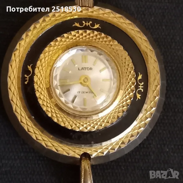 Lator 17 jewels-часовник колие с емайл , снимка 1