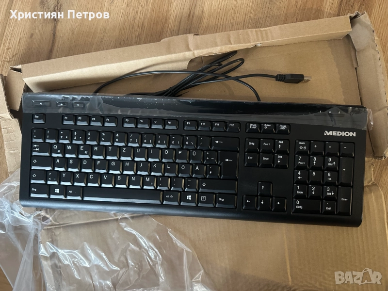 ЧИСТО НОВА !!! Клавиатура с USB кабел MEDION KU-0837 - Мултимедиина - Черна, снимка 1