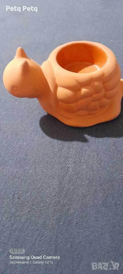 керамичен свещник охлюв , снимка 1