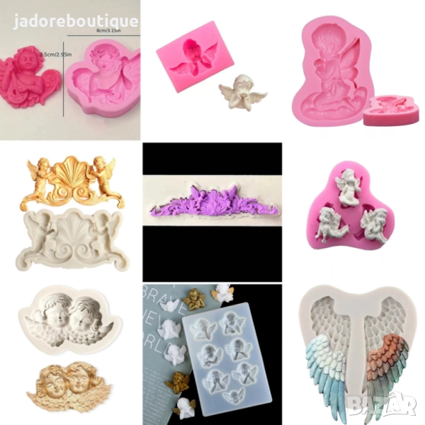 Силиконов молд ангелчета различни видове молдове ангели, снимка 1