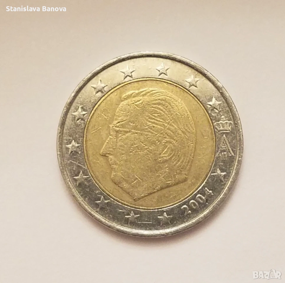 Белгийска монета от 2 евро с крал Албърт II от 2004г. ,първа серия, снимка 1