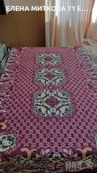 Тежка жакардова покривка за маса 180/130 см от едно време, снимка 1