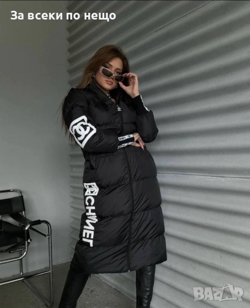 Chanel Дамско Черно Зимно Дълго Яке Шанел Код A1039, снимка 1