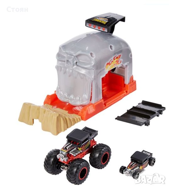 Комплект Hot Wheels Monster Truck с пускови устройства - Mattel Хот Уилс, снимка 1
