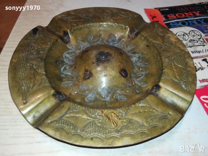 ПЕПЕЛНИК-МЕД/МЕСИНГ 17СМ ВНОС ГЕРМАНИЯ 0208252008LCHERY, снимка 1