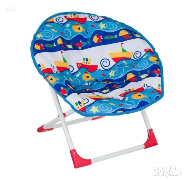 Къмпинг стол, Детски сгъваемо столче, метален, 51x42x51см, снимка 1