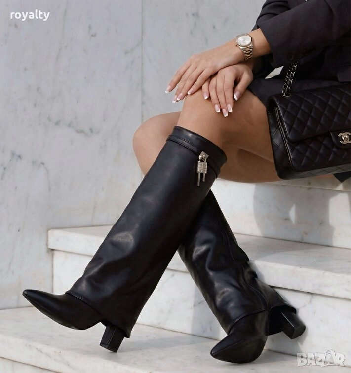 Ботуши на Ток - Черна Кожа, снимка 1