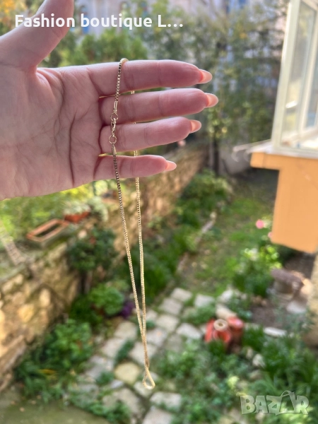 Златисто синджирче с квардратна плетка подходящо за гердан или двойна гривна ❤️, снимка 1