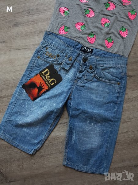 НОВИ къси дамски дънкови панталонки на D&G на намаление , снимка 1