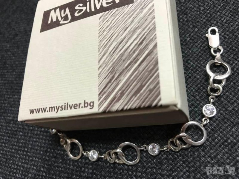 Сребърна гривна с бял циркон от "My Silver", снимка 1