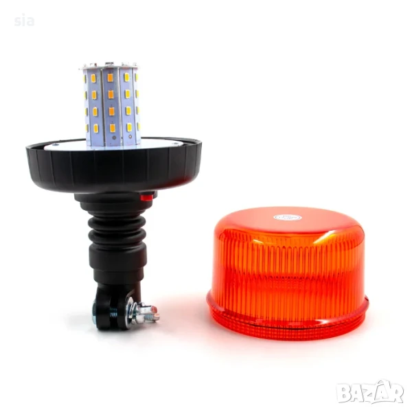 Сигнална лампа - Маяк, 12V/24V, 18,6см/ 12см, Мигане и въртене, снимка 1