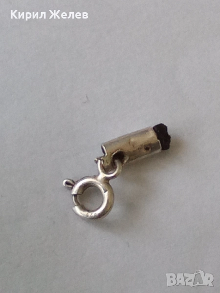 Сребърна карабинка закопчалка 19982, снимка 1