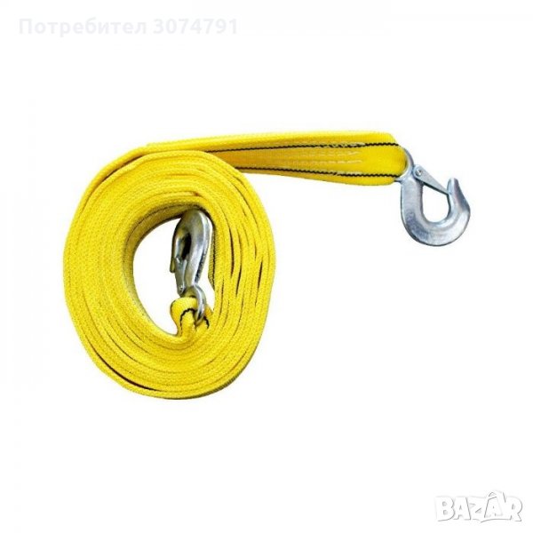 Двойно Въже Колан за теглене за автомобил, камион, бус 5т 4м с 2 куки, снимка 1